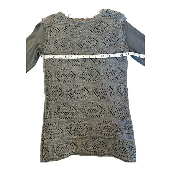 Heyne Bogut Womens Sweater Size 1 Hand Dyed Grey Long Sleeve Knit Distressed USA - Picture 8 of 10